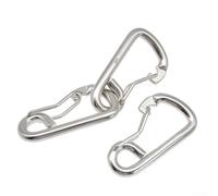 Besttoolifes Scuba Diving Boucle de sécurité en acier inoxydable 316 Mousqueton pour BCD, ceinture de charge & - 80 mm, argent, 70 g