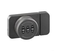 Besttoolifes Serrure à combinaison numérique sans clé avec affichage de mot de passe à 3 chiffres pour armoire, portes coulissantes et vitrées, construction en alliage de zinc (gris)