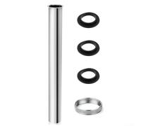 Besttoolifes Siphon en acier inoxydable pour évier avec raccord de vidange pour siphons standard de 3,8 cm x 32 mm avec écrou de raccordement et joints d'étanchéité