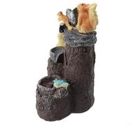 Besttoolifes Statue de jardin en forme d'écureuil à énergie solaire - Lampe d'extérieur en résine pour pelouse et terrasse, veilleuse fantaisiste et décoration de jardin rétro (écureuil-solaire)