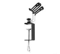 Besttoolifes Support en métal pour aérographe avec support de serrage pour 2 brosses, support pivotant réglable pour aérographe avec support latéral pour régulateur, convient aux tables jusqu'à 7,6 cm