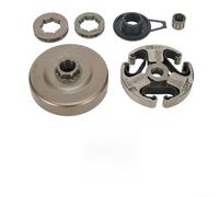 Besttoolifes Tambour d'embrayage avec jante de pignon 3/8-7T et 3/8-8T compatible avec tronçonneuse Husqvarna 362 365 371 372 372XP avec roulement à aiguilles et engrenage sans fin, construction