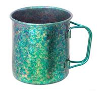 Besttoolifes Tasse de camping pliable de 450 ml, tasse légère pour la cuisine en plein air, l'eau bouillante, tasse de pique-nique portable, ustensile de camping compact, alliage TC4 (vert)