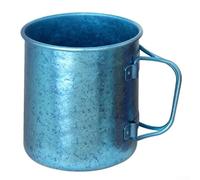 Besttoolifes Tasse de camping pliable de 450 ml, tasse légère pour la cuisine en plein air, l'eau bouillante, tasse de pique-nique portable, ustensile de camping compact, alliage TC4 (bleu)