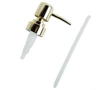 Besttoolifes Tête de pompe à lotion en métal, buse distributeur ABS 28/400 fils avec long tube, étanche pour bouteilles de savon, shampooing, argent, or, noir (doré)