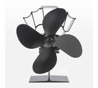 Besttoolifes Ventilateur de cheminée alimenté par la chaleur pour poêles à bois, 4 pales de circulation thermique efficace, 80-250 degrés Celsius