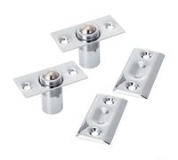 Besttoolifes Verrou de porte en cuivre pour portes invisibles, butée de porte silencieuse en laiton massif avec ressort de tension réglable, 54 x 37 mm, finition argent et or (argenté)