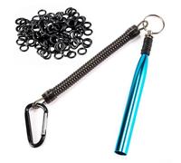 Besttoolifes Wacky Worm Dispositif de gréement avec 100 joints toriques en silicone pour appâts souples en plastique Tube en alliage d'aluminium durable avec pince rotative Plus cordon élastique basse