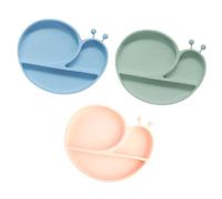 Bestvisse Assiette divisée en silicone pour bébé Motif escargot de dessin animé
