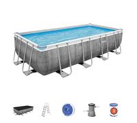 Bestway Piscine Framepool 56996 Mixte Adulte Gris rotin 4,88 x 2,44 x 1,22 m