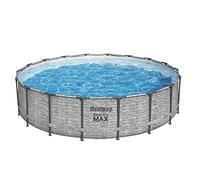 Bestway – Kit piscine hors-sol tubulaire Steel Pro Max™ ronde 549×122 cm avec pompe, échelle, bâche