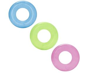 Bestway 36022 Bouée Ronde Translucide Diamète 51 cm, 3 Couleurs Assorties