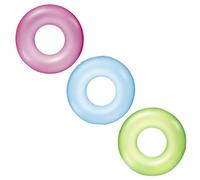 Bestway 36024 Bouée ronde Néon givré diamètre 76 cm, 3 couleurs assorties