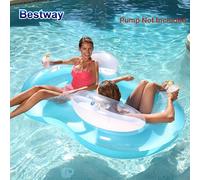 Bestway 43009 Anneau de flottaison octogonal à double oreiller, le siège adopte une conception en maille, vous permettant de vous asseoir librement et de rendre la natation et le flottage plus sûrs. A