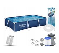 Bestway Kit piscine hors-sol tubulaire Steel Pro 300 x 201 x 66 cm rectangulaire filtre à cartouche