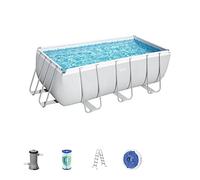 Bestway 56456 Piscine hors sol Power Steel™ 412 x 201 x 122 cm, filtre à cartouche, échelle