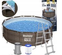Bestway 56709 Steel Pro Max Piscine Quick-Up Ronde 366 x 100 cm Pumpe + Leiter