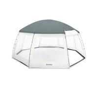 Bestway – Dôme de protection pour piscine hors sol ronde – KENYATO 58612 – 600×295 cm – Gris