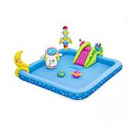 BESTWAY Aire de jeux Little Astronaut™, 228 x 206 x 84 cm, toboggan, punching-ball, jeux d'anneaux, 2 frisbee