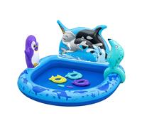 Bestway Aire de jeux aquatiques et pataugeoire gonflable Polar Pals 1,34 m x 1,31 m x 73 cm