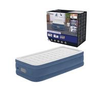 Bestway AlwayzAire Matelas Gonflable Une Personne Twin avec Double Pompe intégrée - 191 cm x 97 cm x 46 cm - Gris Clair/Bleu