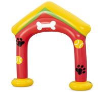 Bestway Arroseur Gonflable Fetchin' Fun pour Animaux de Compagnie - 142 cm x 36 cm x 127 cm - Rouge/Jaune