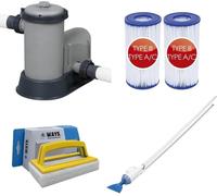 Bestway - Aspirateur de piscine AquaCrawl & pompe de filtration 5678 L/u & 2 filtres type III & brosse à récurer WAYS