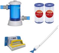 Bestway - Aspirateur de piscine AquaCrawl & pompe de filtration 5678 L/u & 2 filtres type III & brosse à récurer WAYS