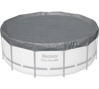 Bestway Bâche de protection pour piscine hors sol Premium hivernale renforcée Ø 3,66 m Gris renforcé