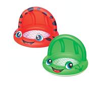Bestway- Best Way Piscine Coccinelle/Grenouille avec Fond Gonflable et Couverture cm. 97X66, 6942138914122, Multicolore