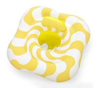Bestway Bouée Culotte carrée pour bébé Swim Safe ABC Comfort Plush Wavy 2 Anneaux - 72 cm x 72 cm x 27 cm - Jaune/Blanc