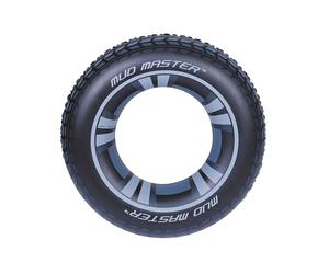 BESTWAY - Bouée Pneu - Gonflable - 36016 - Noir - Vinyle - 20 cm de Diametre - Jouet Enfant Adulte - Jeu de Plein Air - Piscine - À Partir de 10 Ans