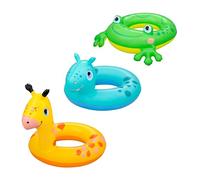 Bestway Bouée pour Enfants Lil' Pal - 64 cm x 61 cm x 19,5 cm - Vert - Bleu - Jaune