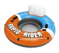 BESTWAY Bouee Rapid Rider diametre 135 cm, fond maille filet, dossier, 2 porte-gobelets G