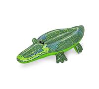 Bestway Buddy Croc Ride on, 5' Kids Inflatable Pool Float with Handles, Beach and Pool Toys for Kids, Green, One Size (41477)