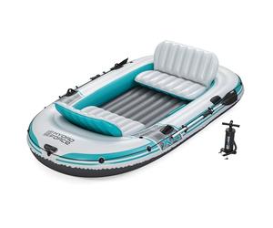 Bestway - Canot Gonflable X4 pour 4 Personnes Adventure Elite - 315 cm x 165 cm x 41,5 cm - Gris/Vert