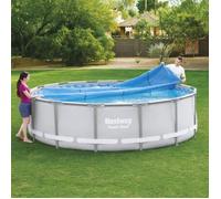 Bestway Couverture solaire de piscine Flowclear 427 cm, couverture de piscine, couverture de sécurité pour piscine,, toile de piscine G