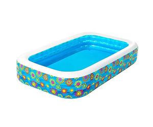 Bestway Deluxe Piscine familiale décor Poissons 3 boudins 305 x 183 cm Hauteur 56 cm