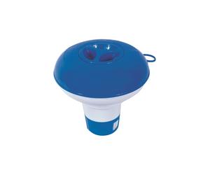 Bestway Distributeur Chimique Flottant 12.7cm (58210) pour Comprimés 2.5cm, Réglage du Débit, Construction Contractive, Bleu/Blanc, Conditionnement Sachet