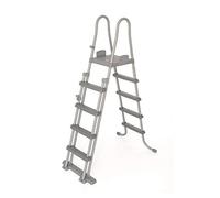 Bestway - Echelle pour piscine hors sol avec plateforme, 4 marches de chaque côté, hauteur 132 cm - (Coloris aléatoire)