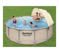 Bestway Ensemble de piscine avec auvent Power Steel 396x107 cm