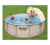 Bestway Ensemble de piscine avec auvent Power Steel 396x107 cm