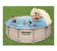 Bestway Ensemble de piscine avec auvent Power Steel 396x107 cm