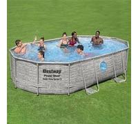 Bestway Power Steel Swim Vista Series 16' x 10' x 42"/4.88m x 3.05m x 1.07m Oval Pool Set