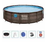 Bestway 56725 piscine hors sol Rond Bleu, Marron