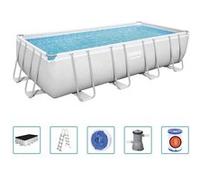 Bestway Ensemble de piscine Power Steel Rectangulaire 488x244x122 cm G