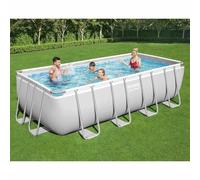 Piscine Power Steel Rectangulaire 488x244x122 cm - Bestway - Gonflable - Hors-sol - Gris