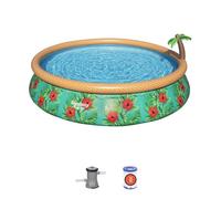 Bestway Piscine autoportée ronde Fast Set Paradise Palms Ø 457 x H 84 cm Filtre à cartouche