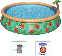 Bestway Fast Set Ensemble de piscine gonflable Paradise Palms 457x84 cm