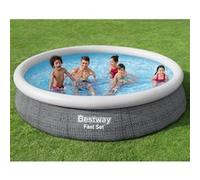 Bestway Ensemble de Piscine Ronde 366x76 cm Hors Sol Arière-cour Jardin Patio